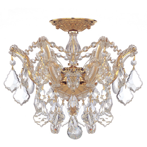 Crystorama Lighting Maria Theresa Gold Semi-Flushmount Light