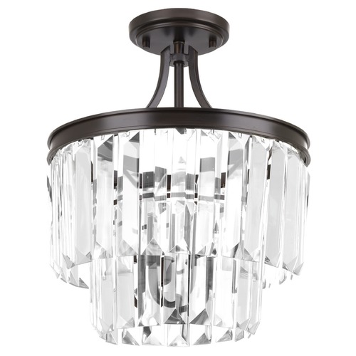 Glimmer Antique Bronze Semi-Flush Mount by Progress Lighting