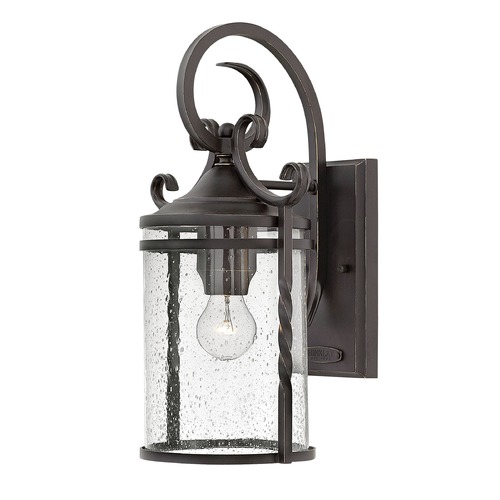 Hinkley Traditional Seeded Glass Outdoor Wall Light Black by Hinkley 1144OL-CL
