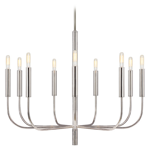 ED Ellen Degeneres 9Lt. Brianna 30-inch Wide Polished Nickel Chandelier