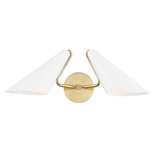 Mitzi by Hudson Valley Talia Aged Brass Sconce by Mitzi by Hudson Valley H399102-AGB/DG