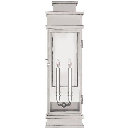 Visual Comfort Signature Collection E.F. Chapman Linear Large Indoor Lantern in Nickel by Visual Comfort Signature CHD2911PNCG