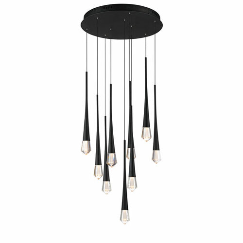 Pierce 19-Inch LED Multi-Port Pendant in Black by ET2 Lighting