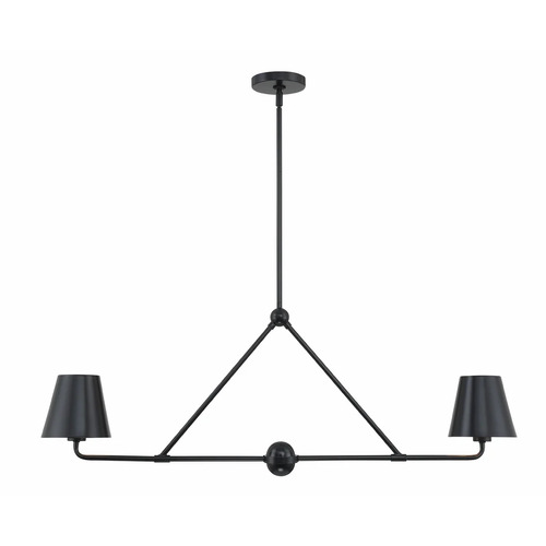 Xavier 2-Light Linear Chandelier in Black by Crystorama Lighting
