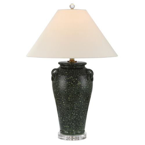 Currey and Company Lighting Currey and Company Junko Green & Clear Table Lamp with Empire Shade 6000-1032