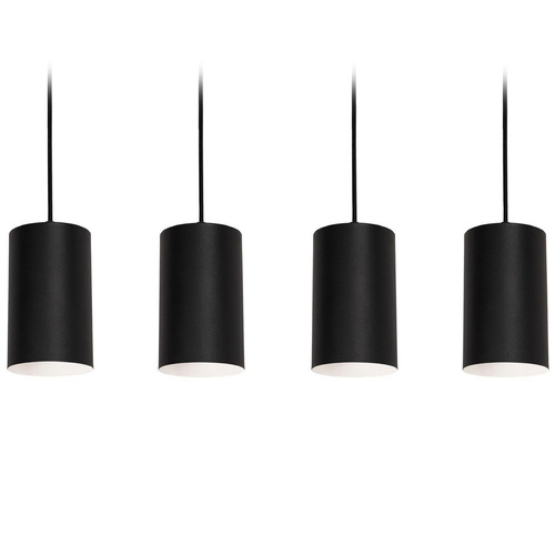 Afx Lighting Tyke Black Multi-Light Pendant with Cylindrical Shade