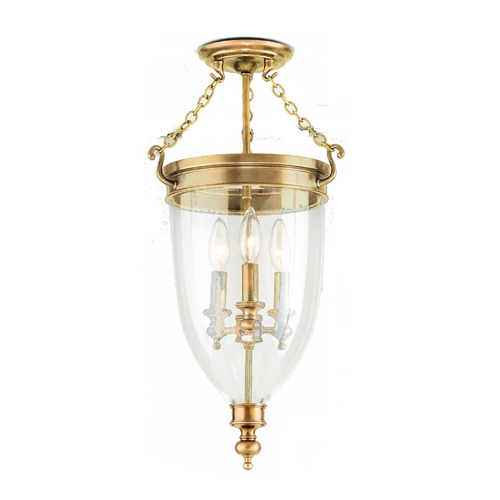 Hanover Semi-Flush Mount in Aged Brass by Hudson Valley Lighting