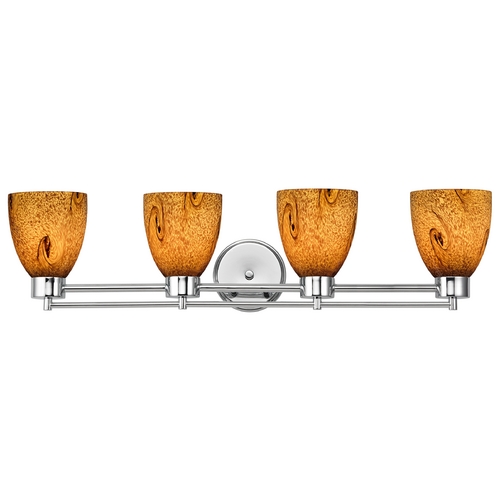 Design Classics Lighting Modern Bathroom Light with Brown Art Glass - Four Lights 704-26 GL1001MB