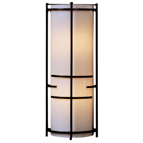Modern Sconce Wall Light with Beige / Cream Glass in Bronze Finish
