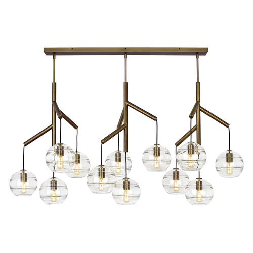 Sean Lavin Sedona Triple LED Chandelier in Aged Brass by Visual Comfort Modern