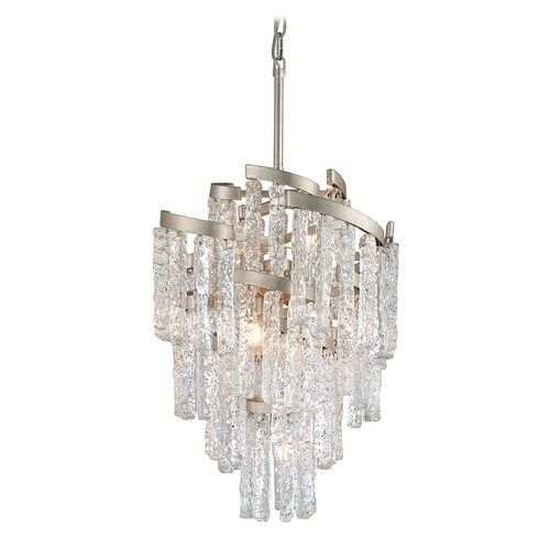 Corbett Lighting Mont Blanc Modern Silver Leaf Chandelier by Corbett Lighting 243-47