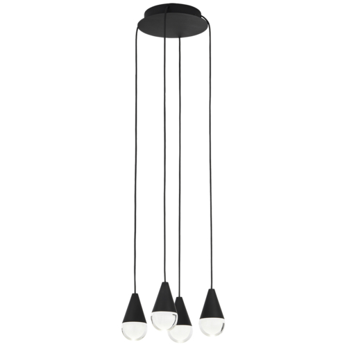 Visual Comfort Modern Collection Cupola 4-Light LED Chandelier in Black by Visual Comfort Modern 700TRSPCPA4RB-LED930