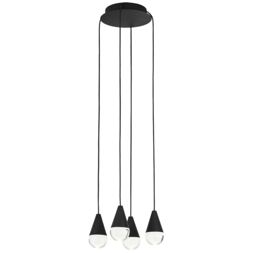 Cupola 4-Light LED Chandelier in Black by Visual Comfort Modern