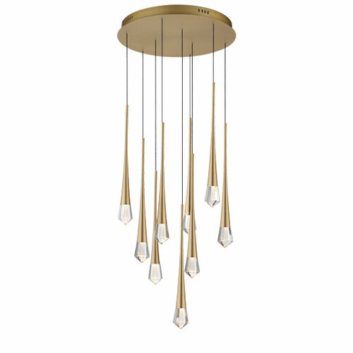 Pierce 19-Inch LED Multi-Port Pendant in Gold by ET2 Lighting
