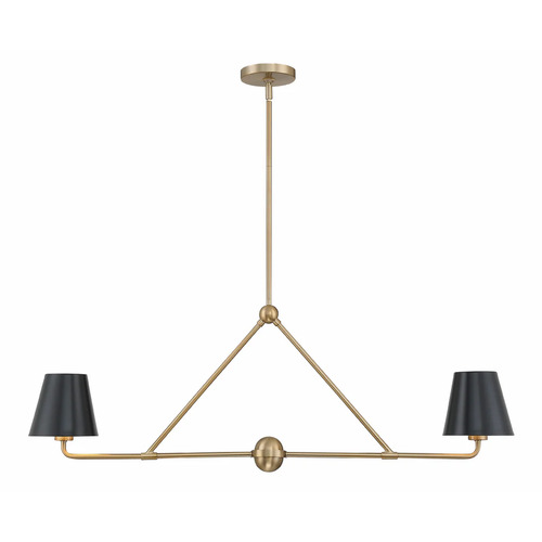 Crystorama Lighting Xavier 2-Light Linear Chandelier in Gold by Crystorama Lighting XAV-B9302-VG