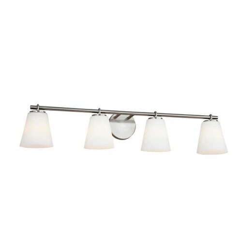 Alpino 4-Light Bath Light in Nickel by Evolv by Justice Design Group