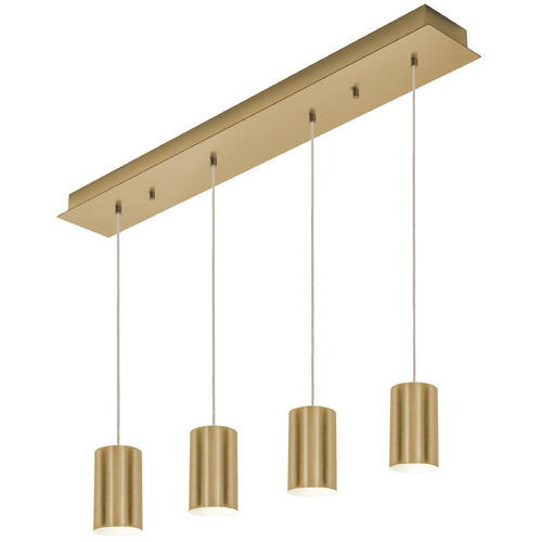 Afx Lighting Tyke Satin Brass Multi-Light Pendant with Cylindrical Shade