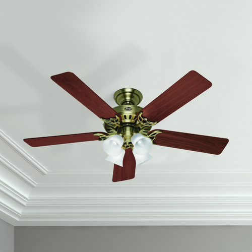 Studio Series Antique Brass Ceiling Fan by Hunter Fan Company