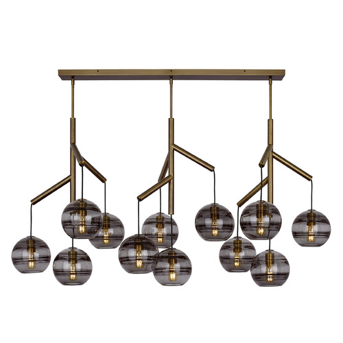 Sean Lavin Sedona Triple LED Chandelier in Aged Brass by Visual Comfort Modern