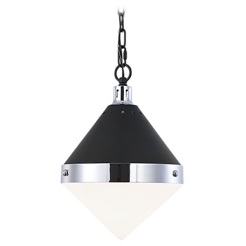 Sphericon Matte Black & Chrome Pendant by Matteo Lighting