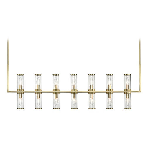 Revolve 47.25-Inch Linear Chandelier in Natural Brass by Alora Lighting
