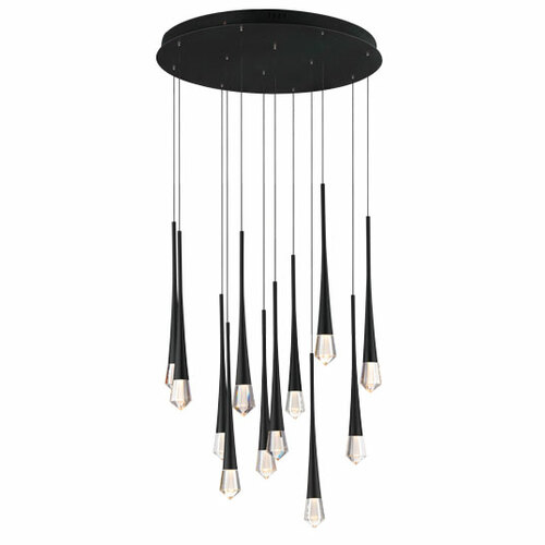 Pierce 24.75-Inch LED Multi-Port Pendant in Black by ET2 Lighting