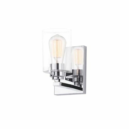 Justice Design Group Cilindro Wall Sconce in Chrome by Evolv by Justice Design Group FSN-8091-CLER-CROM