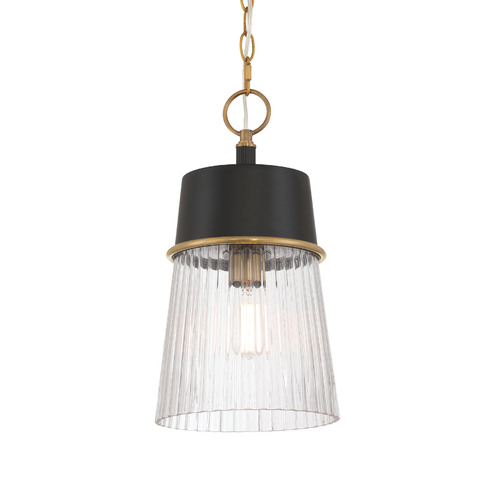 Stamford Mini Pendant in Legacy Brass & Matte Black by Minka Lavery