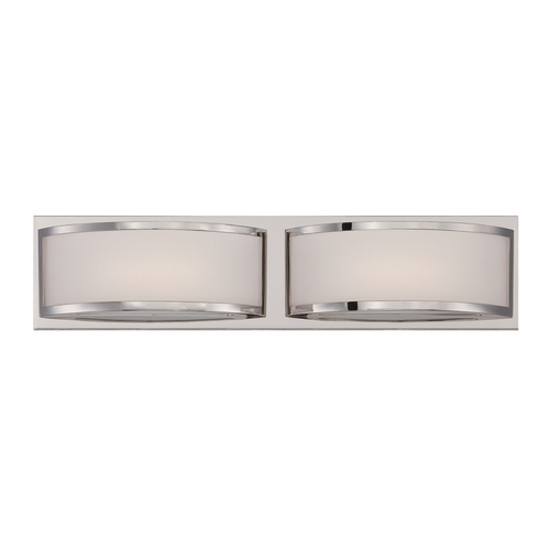 Modern LED Bathroom Light in Polished Nickel by Nuvo Lighting