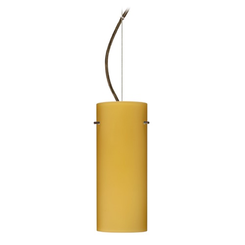 Besa Lighting Stilo Bronze LED Pendant Light with Cylindrical Shade