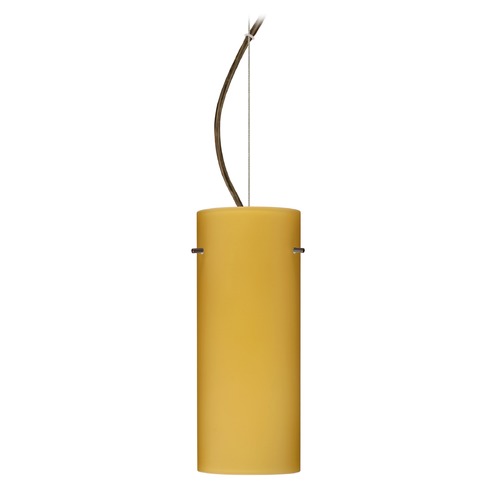 Besa Lighting Besa Lighting Stilo Bronze LED Pendant Light with Cylindrical Shade 1KX-4123VM-LED-BR