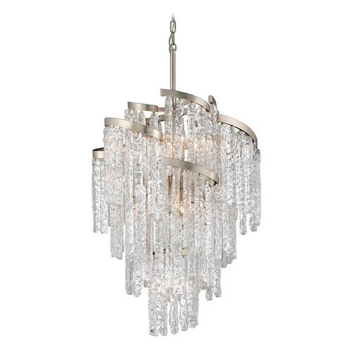 Corbett Lighting Mont Blanc Modern Silver Leaf Chandelier by Corbett Lighting 243-49