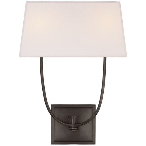 Visual Comfort Signature Collection E.F. Chapman Venini Double Sconce in Bronze by Visual Comfort Signature CHD2621BZL