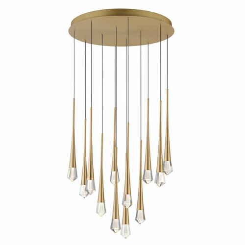 Pierce 24.75-Inch LED Multi-Port Pendant in Gold by ET2 Lighting
