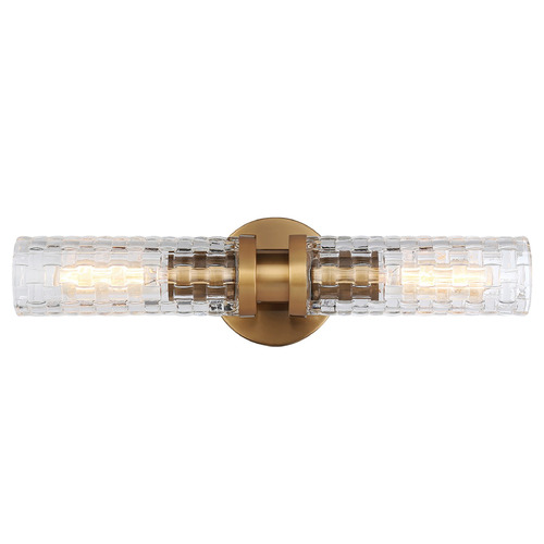 Matteo Lighting Weaver Aged Gold Brass Vertical Bathroom Light