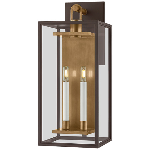 Troy Lighting Arnold Patina Brass & Textured Bronze LED Outdoor Wall Light