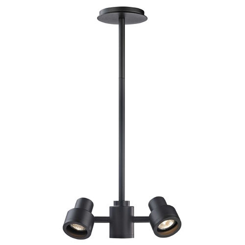 2-Light Stepped Cylinder Adjustable Monopoint - Black - GU10 Base