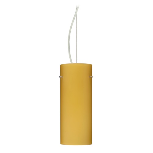 Besa Lighting Besa Lighting Stilo Satin Nickel LED Pendant Light with Cylindrical Shade 1KX-4123VM-LED-SN