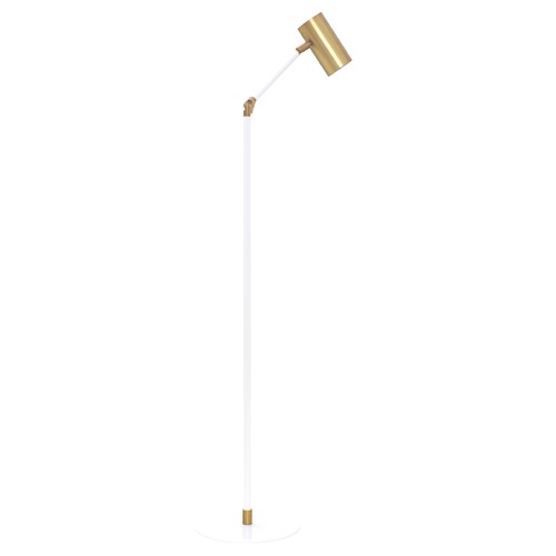 House of Troy Lighting House of Troy Cavendish Weathered Brass / White LED Floor Lamp with Cylindrical Shade C300-WB/WT