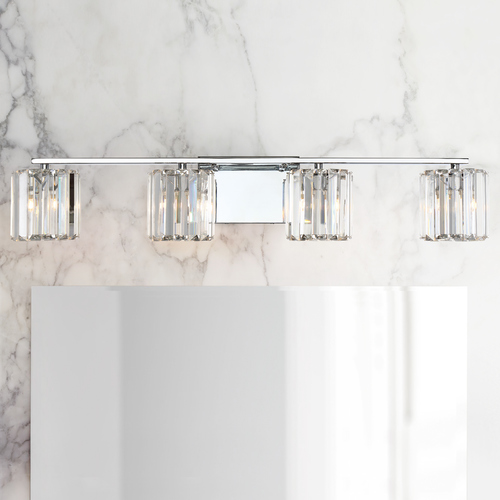 Divine Polished Chrome 4-Light Bathroom Light by Quoizel Lighting