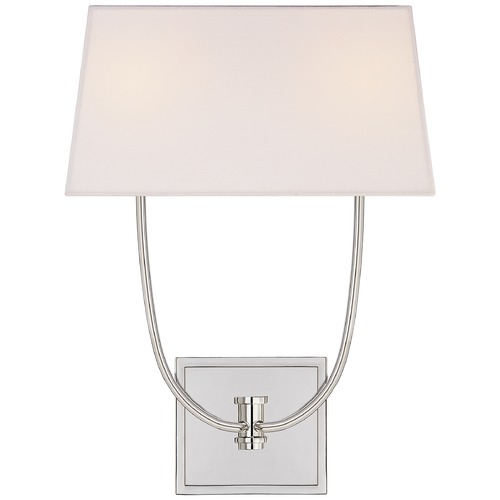 Visual Comfort Signature Collection E.F. Chapman Venini Double Sconce in Polished Nickel by Visual Comfort Signature CHD2621PNL