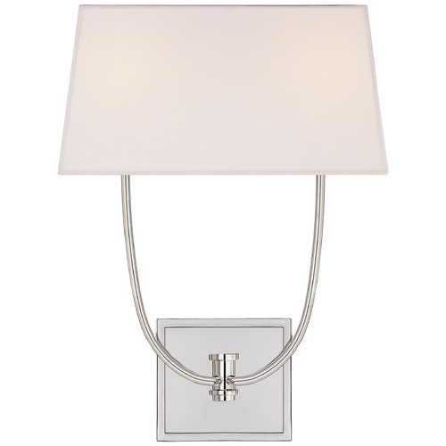 E.F. Chapman Venini Double Sconce in Polished Nickel by Visual Comfort Signature