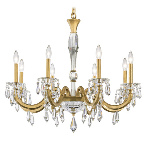 Schonbek Worldwide Lighting Napoli Heirloom Gold Crystal Chandelier