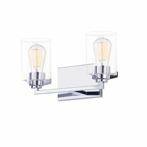 Cilindro 2-Light Bath Bar in Chrome by Evolv by Justice Design Group