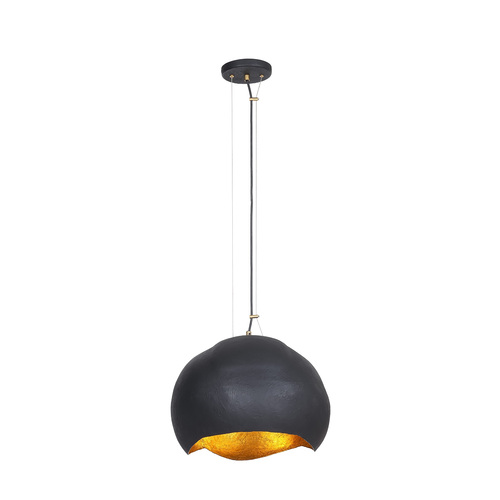 Baleia 18-Inch 2-Light Pendant in Black & Gold by Eurofase Lighting