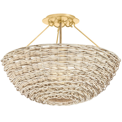 Troy Lighting Campo Vintage Gold Leaf LED Semi-Flushmount Light