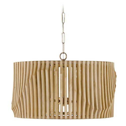 Capital Lighting Capital Lighting Archer Blonde Wood and Matte Brass Pendant Light with Drum Shade 344642BWB
