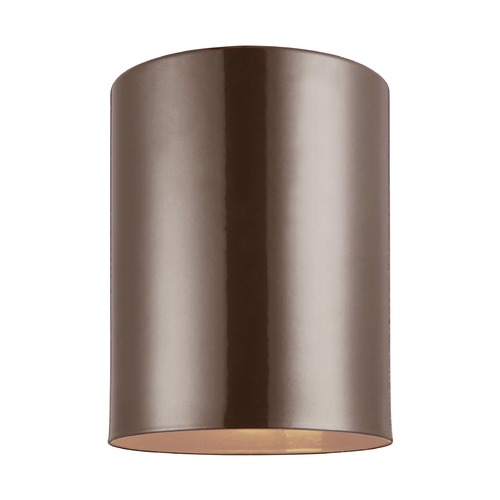 Outdoor Cylinder Flush Mount in Bronze by Visual Comfort Studio