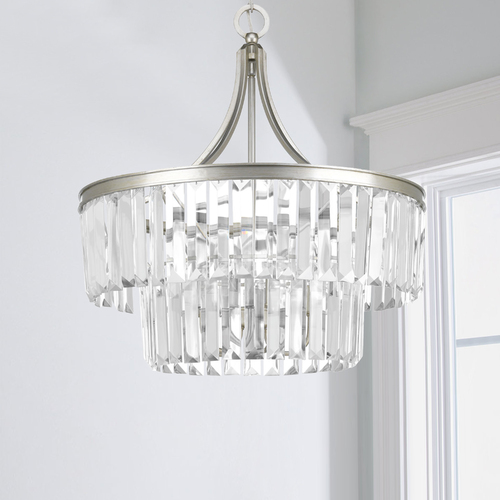 Progress Lighting Glimmer Silver Ridge Pendant by Progress Lighting P5321-134