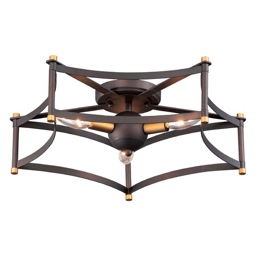 Maxim Lighting Maxim Lighting Wellington Oil Rubbed Bronze / Antique Brass Flushmount Light 13590OIAB